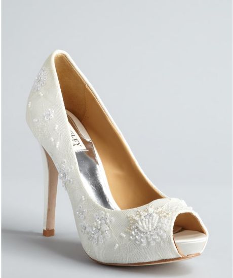 white pumps with lace