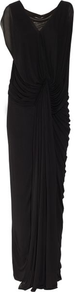 Donna Karan New York Stretch Georgette Gown in Black - Lyst