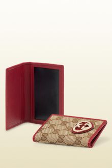 Gucci Burnt Orange Shiny GG Leather Mini Id Wallet - Lyst