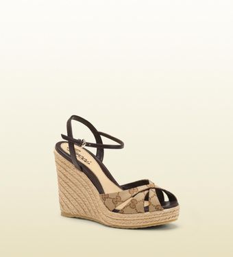 Gucci Penelope Opentoe Espadrille Wedge Sandal - Lyst