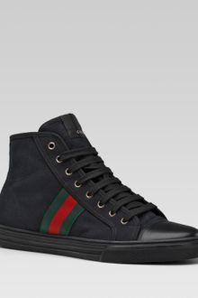 Gucci Hitop Laceup Sneaker with Signature Web Detail - Lyst