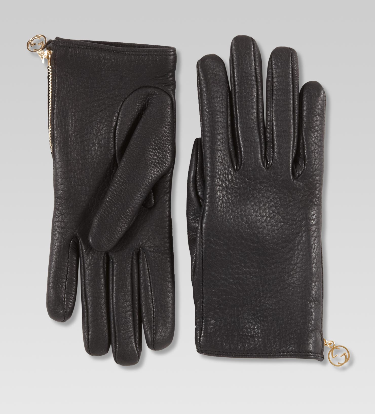 Gucci Womens Gloves with Interlocking G Detail in Black Lyst