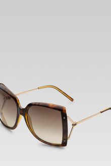 Gucci Large Square Frame Sunglasses with GG Logo and Web On Temples - Lyst