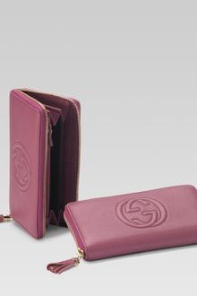 Gucci Interlocking G Zip Around Wallet - Lyst