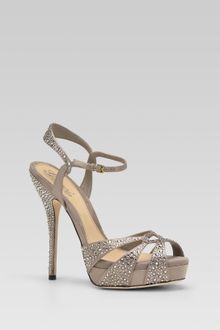 Gucci Sofia Etoile Strappy Crystal Satin Platform Sandal - Lyst