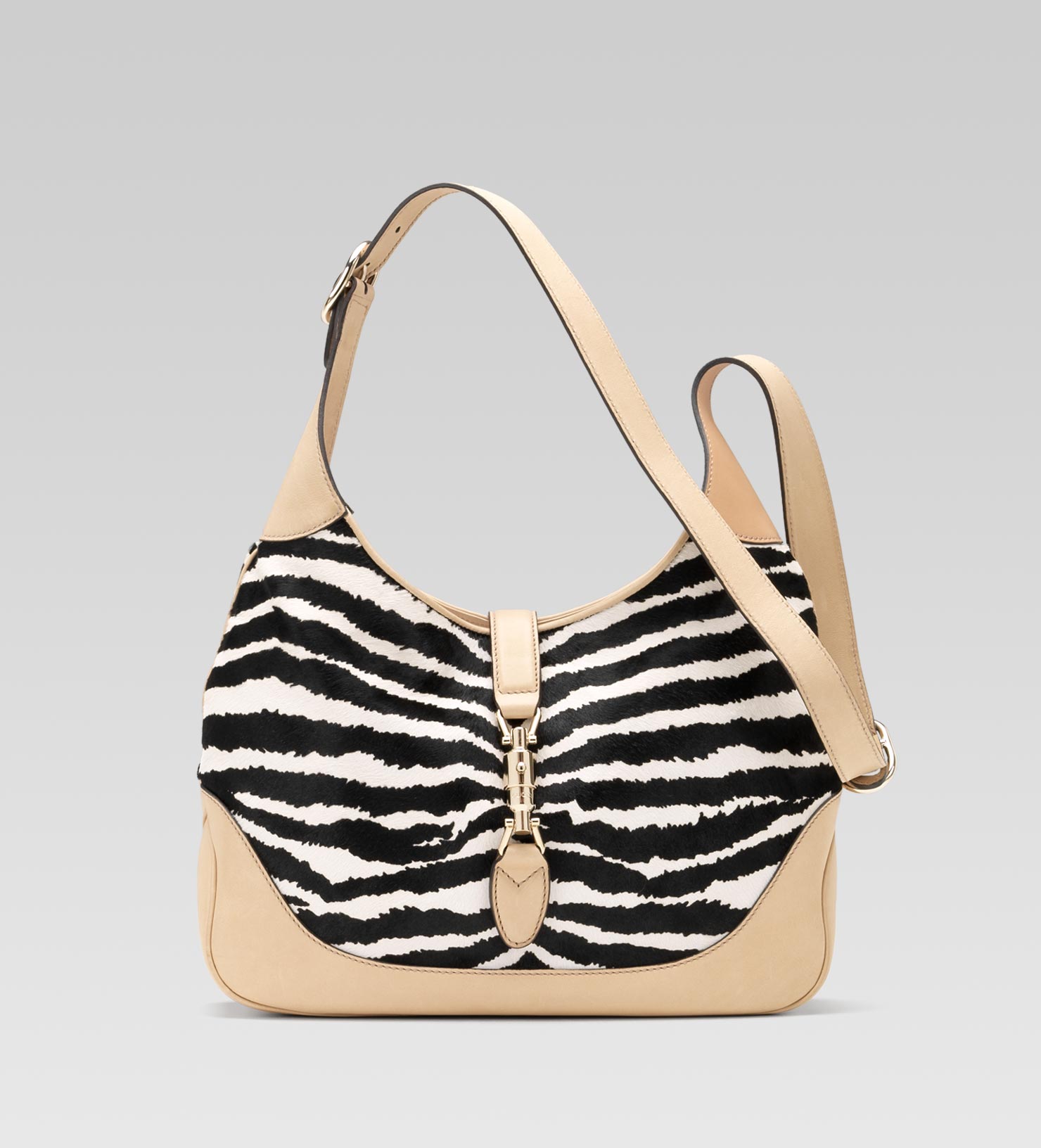 Gucci Jackie Zebra Print Leather Shoulder Bag in Animal (zebra) | Lyst