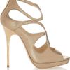 Jimmy Choo Loila Metallic Textured Leather Sandals in Gold - Lyst