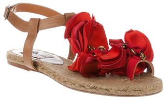 Lanvin Rose Detail Sandal - Lyst