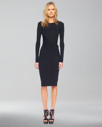 Michael Kors Longsleeve Fauxwrap Dress - Lyst