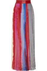 Rag & Bone Cicil Leather Trimmed Silk Chiffon Maxi Skirt