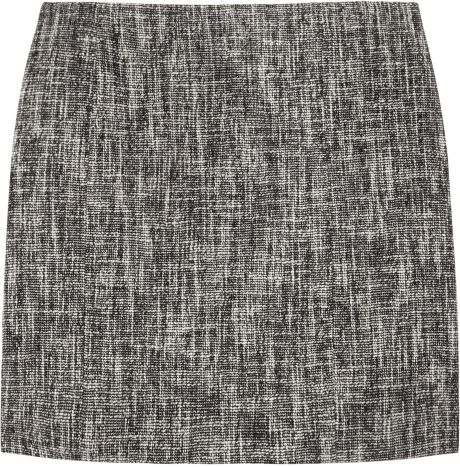 Theory Cosmita Tweed Mini Skirt in Gray (black) - Lyst
