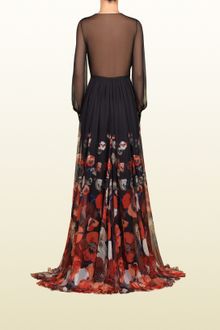 Gucci Oshibana Print Belted Gown - Lyst