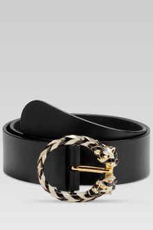 Gucci Belt with Two Enameled Tiger Heads Buckle with Swarovski Details - Lyst