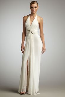 Notte By Marchesa Twist-front Halter Gown - Lyst