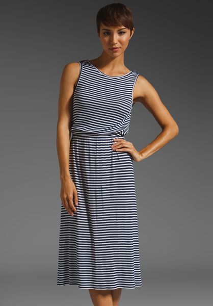 Rachel Pally Rib Grayson Dress in Blue (navy stripe) - Lyst