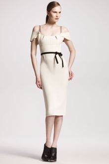 Roland Mouret Herbert Stretch-crepe Dress Winter White - Lyst
