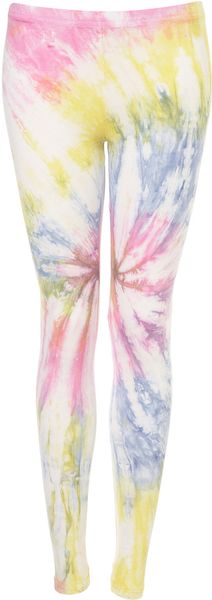 Topshop Multi Coloured Tie Dye Leggings - Lyst