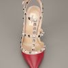 Valentino Studded Pump in Red - Lyst