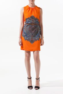 Zara Printed Cashmere Dress - Lyst