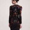 Alexander Mcqueen Engineered Floralprint Intarsia Dress in Black - Lyst
