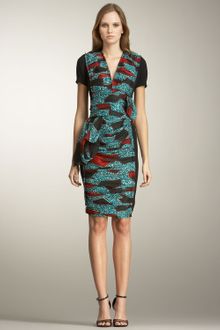 Burberry Prorsum Printed Inset Dress - Lyst