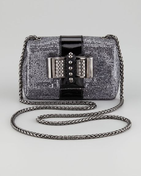 Christian Louboutin Sweet Charity Glitter Lady Bag in Silver (gunmetal) - Lyst