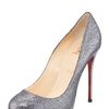 Christian Louboutin Filo Glitter Platform Pump in Silver - Lyst