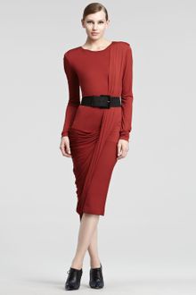 Donna Karan New York Luster Jersey Longsleeve Dress - Lyst