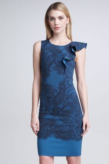 Emilio Pucci Flutter shoulder Sheath Dress - Lyst