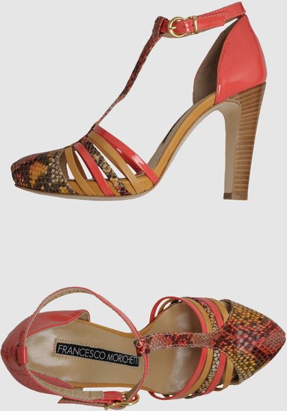 Francesco Morichetti Platform Pumps in Green (coral) - Lyst