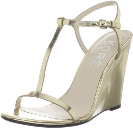Kors By Michael Kors Womens Ruby Wedge Sandal in Gold - Lyst