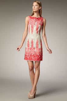 Naeem Khan Floral embroidered Linen Dress - Lyst