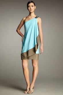 Pamella Roland One-shoulder Draped Dress - Lyst