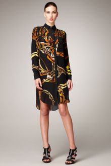 Proenza Schouler Printed Long Sleeve Shirt Dress - Lyst