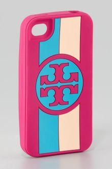Tory Burch Roslyn Logo Striped Iphone 4 Case - Lyst
