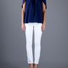 Vionnet Folded Shoulder Blouse in Blue - Lyst