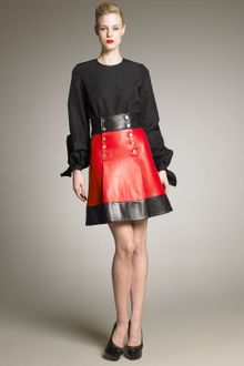 Yves Saint Laurent Leather Sailor Skirt - Lyst
