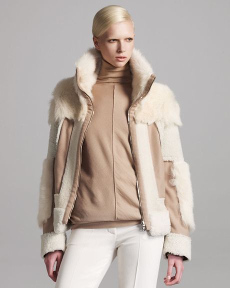 Chloé Reversible Patchwork Fur Jacket in White (off white) - Lyst