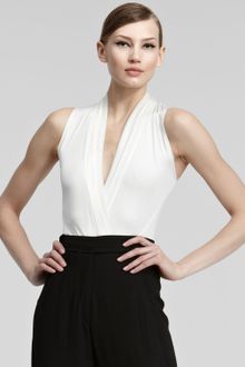 Donna Karan New York Surplice Bodysuit - Lyst