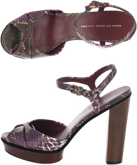Marc By Marc Jacobs Python Print Platform Sandals in Purple - Lyst