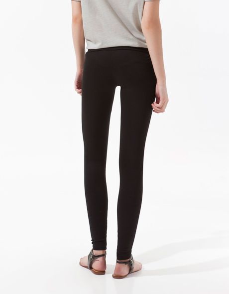 Zara Basic Legging in Black - Lyst
