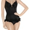 Agent Provocateur Harri Silksatin Plunge Corset in Black - Lyst