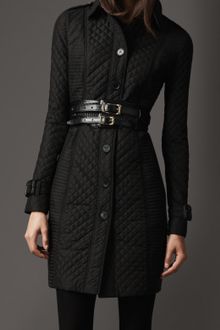 Burberry Long Quilted Trench Coat - Lyst