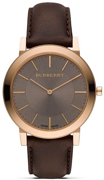 Burberry Slim Taupe Watch with Taupe Leather Strap 40 Mm - Lyst