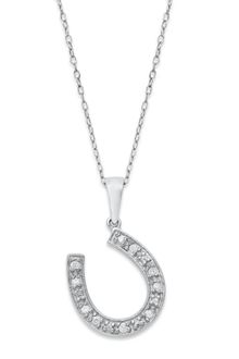 Eci Sterling Silver Diamond Horseshoe Pendant 110 Ct Tw - Lyst