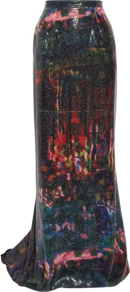 Erdem Primrose Sequined Maxi Skirt - Lyst