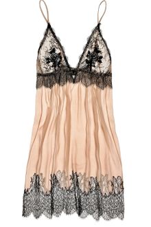 Jenny Packham Lacetrimmed Silkchiffon Chemise - Lyst