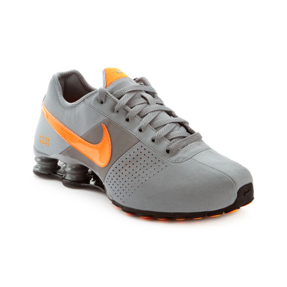 grey and orange shox