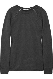T By Alexander Wang Zipfastening Raglan Sleeve Cottonterry Sweatshirt - Lyst