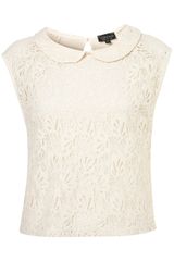 Topshop Peterpan Collar Lace Shell Top